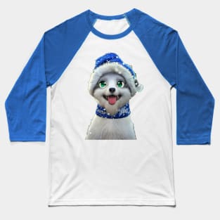 Cute anime dog with beanie Baseball T-Shirt